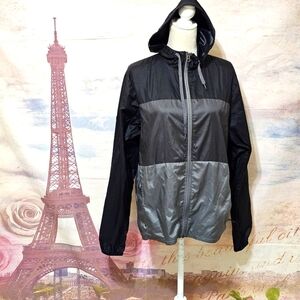 Eddie Bauer Black and Gray Windbreaker Jacket